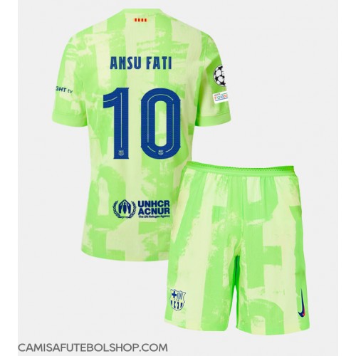 Camisa de time de futebol Barcelona Ansu Fati #10 Replicas 3º Equipamento Infantil 2024-25 Manga Curta (+ Calças curtas)